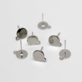 Pino de Brinco em Metal / 8mm - Redondo (1 par)-Níquel