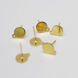 Pino de Brinco em Metal / 8mm - Redondo (1 par)-Dourado