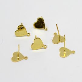 Pino de Brinco em Metal / 10mm - Coração (1 par)