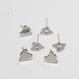 Pino de Brinco em Metal / 10mm - Gatinho (1 par)-Níquel