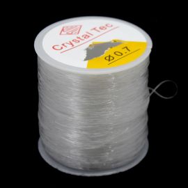 Elástico de Silicone / Fio Transparente - 0.7mm (90Metros)