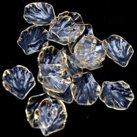 Pingente de Plástico ABS / 30x26mm - Folha com Borda Dourada (10 gramas)