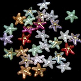 Conta de Plástico ABS / 18mm - Estrela com Detalhe Dourado (10 gramas) - Cores Diversas