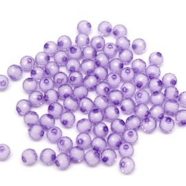 Bola Plástica 8mm / Globinho - Transparente com Miolo Branco (10 gramas)