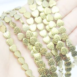 Pedra de Hematita Dourada / 8mm - Folha (1 FIO)