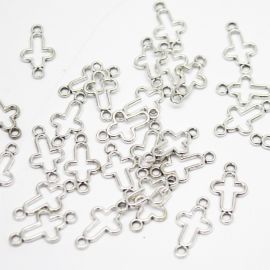 Entremeio de Metal / 20x10mm - Crucifixo (unidade) -Níquel