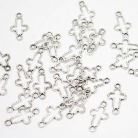 Entremeio de Metal / 20x10mm - Crucifixo (unidade) 