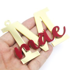 Pingente em Acrílico Espelhado / 63x83mm - M Mãe (Unidade)