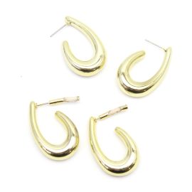 Pino de Plástico ABS / 33mm - Argola Oval  (1 par) - Dourado 