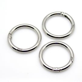 Fecho Mosquetão de Metal / 40mm - Argola Articulada (unidade)-Níquel