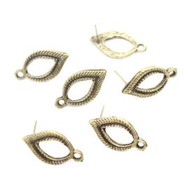 Pino de Brinco em Metal / 22x13mm (1 par) - Ouro Velho