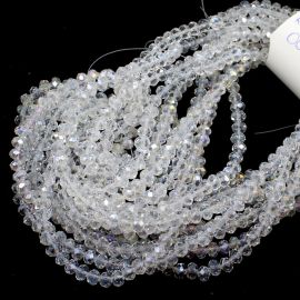 Rondela de Vidro 6mm / Transparente Furta-Cor (1 Fio)