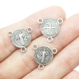Salve Rainha de Metal / 15mm - São Bento (unidade)-Níquel