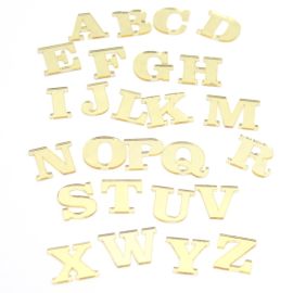 Aplique 20mm / Letra de Acrílico Dourado (UNIDADE)