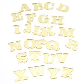 Aplique 20mm / Letra de Acrílico Dourado (UNIDADE)-G