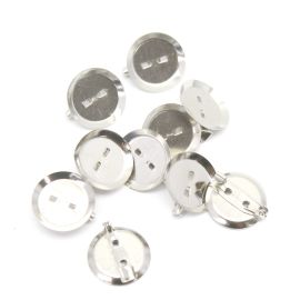 Base de Broche  / 20mm - Redondo (10 Unidades) - Níquel