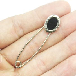 Broche de Metal  / 50mm - Oval (Unidade) - Níquel