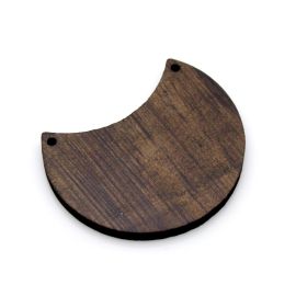Pingente de Madeira / 56x70mm - Meia Lua (unidade)