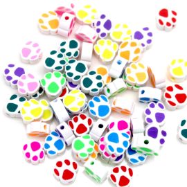 Entremeio de Fimo / 10mm - Patinha Pets (10 Unidade) Cores Diversas