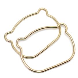 Alça para Bolsa em Metal / 10,5x8cm - Gatinha (Par)-Dourado