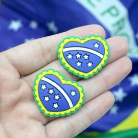 Tema Brasil / Aplique Emborrachado - Coração 28x34mm (Unidade)