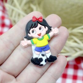 Tema Brasil / Aplique Emborrachado - Menina 40x25mm (Unidade)