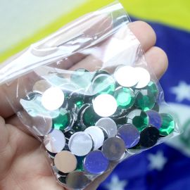 Tema Brasil / Chaton de Acrílico / Redondo 10mm (100 unidades)