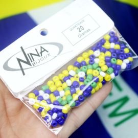 Tema Brasil - Miçangão Chinês  6/0 - Leitoso (20 grs) - Colorido