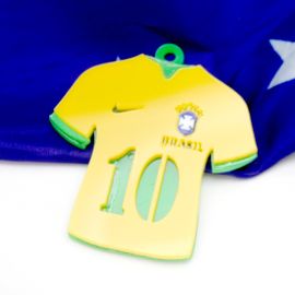 Tema Brasil / Pingente de Acrílico 62x58mm - Camisa 10 (unidade)