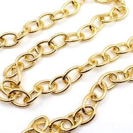 Corrente de Alumínio / 27x19mm - Oval (1 METRO) - Dourada