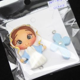 Crucifixo e Salve Rainha em Biscuit - N. Senhora das Graças (1PAR)