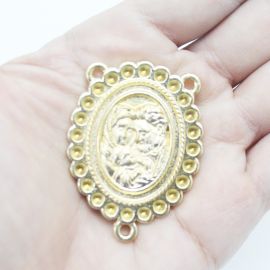 Salve Rainha de Metal / 49x37mm - Sagrada Familia - Terço de Noiva (unidade) - Dourado