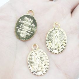 Medalha de Metal / 23x15mm - Nossa Senhora de Fatima (unidade) - Dourado