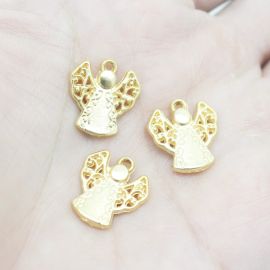 Medalha de Metal / 16x15mm - Anjo (unidade) - Dourado