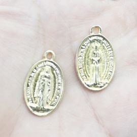 Medalha de Metal / 27x16mm - Nossa Senhora das Lagrimas (unidade) - Dourado