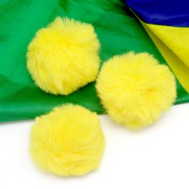 Tema Brasil - Pompom Felpudo / 7cm - Pelo Artificial (Unidade)