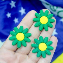 Tema Brasil - Flor / Aplique Emborrachado - 30mm (Unidade) 