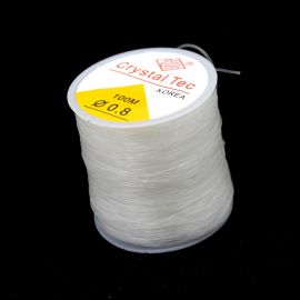 Elástico de Silicone / Fio Transparente - 0.8mm (90 Metros)