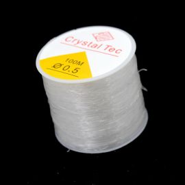 Elástico de Silicone / Fio Transparente - 0.5mm (70 Metros)