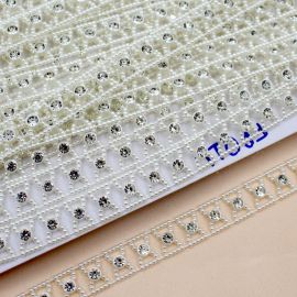 Fio de Passamanaria 13mm / com Strass Transparente (1 Metro)