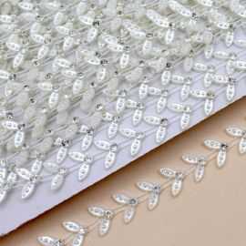 Fio de Passamanaria 12mm / com Strass Transparente (1 Metro)