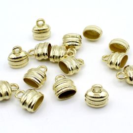 Terminal de ABS / 19x17mm - Oval - com Detalhe (10 gramas)-Dourado