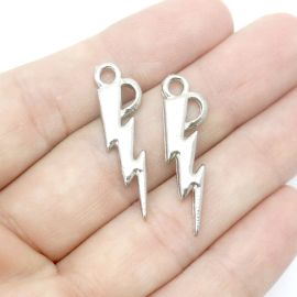 Pingente de Metal Níquel / 30x9mm - Raio (Unidade) 