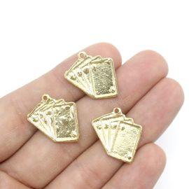Pingente de Metal / 18mm - Afro Religioso - Cartas de Baralho (unidade) - Dourado