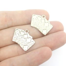Pingente de Metal / 17x23mm - Afro Religioso - Cartas de Baralho (unidade) - Níquel