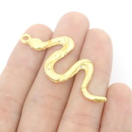 Pingente de Metal Dourado / Cobra 48x20mm - Umbanda - (Unidade)