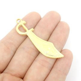 Pingente de Metal / 52x12mm - Afro Religioso - Espada (Unidade) - Dourado
