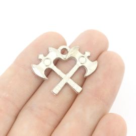 Pingente de Metal / 22x29mm - Afro Religioso (Unidade) - Níquel