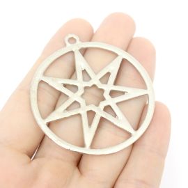 Pingente de Metal / 49mm - Afro Religioso - Estrela (Unidade) - Níquel