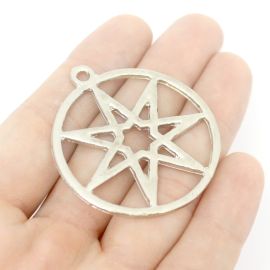 Pingente de Metal / 41mm - Afro Religioso - Estrela (Unidade) - Níquel